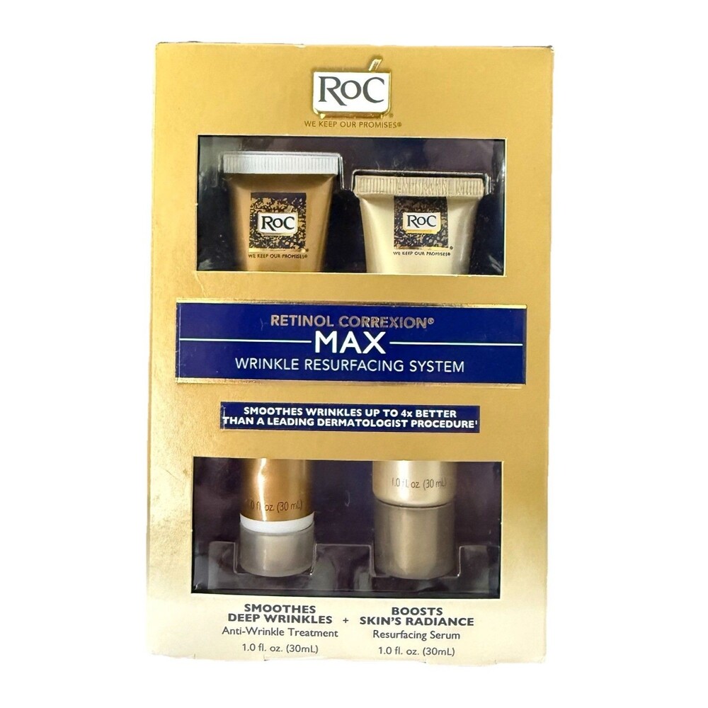 RoC MAX Retinol Correction Wrinkle Resurfacing Anti-Aging Skin Care System New